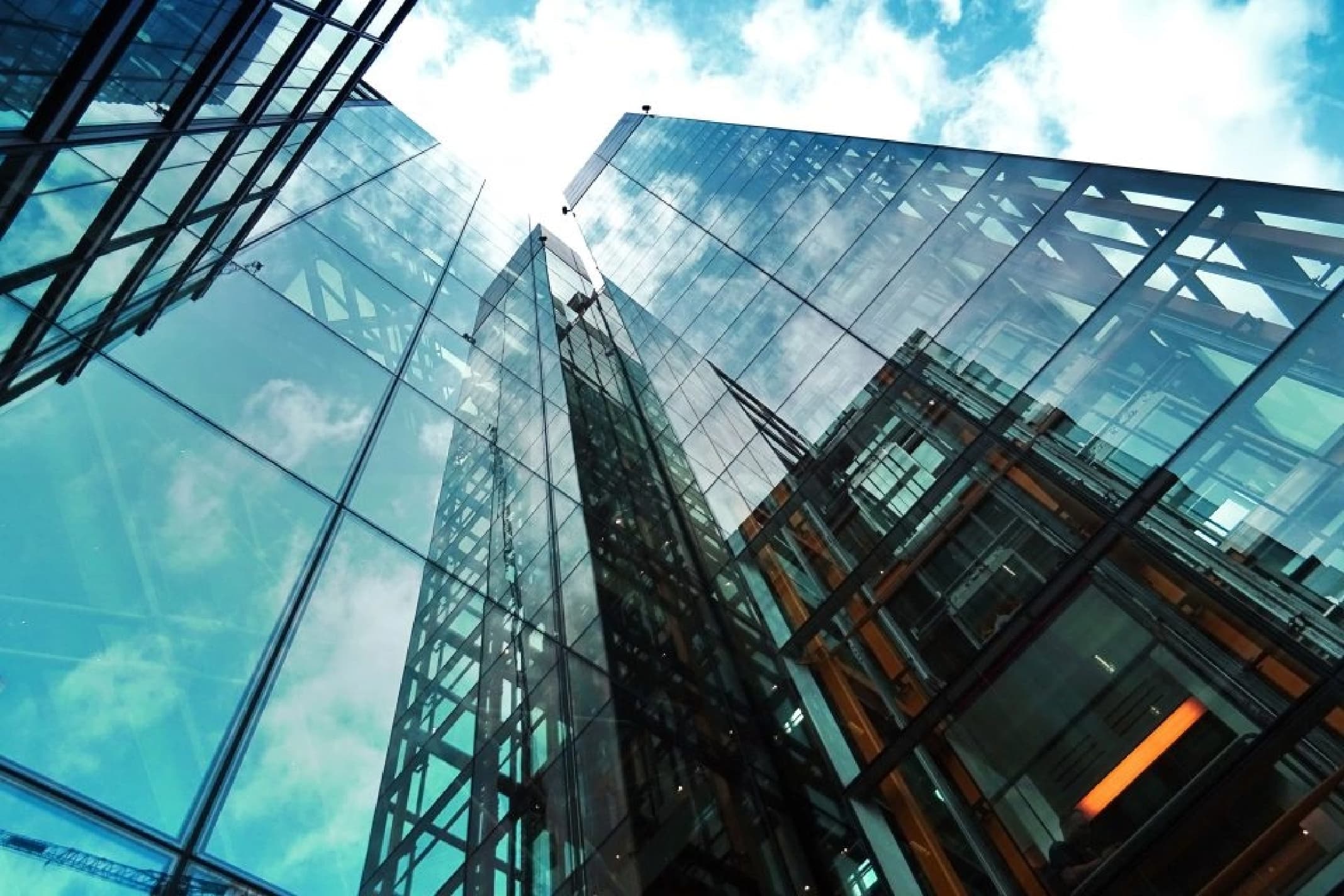 upward view of glass building