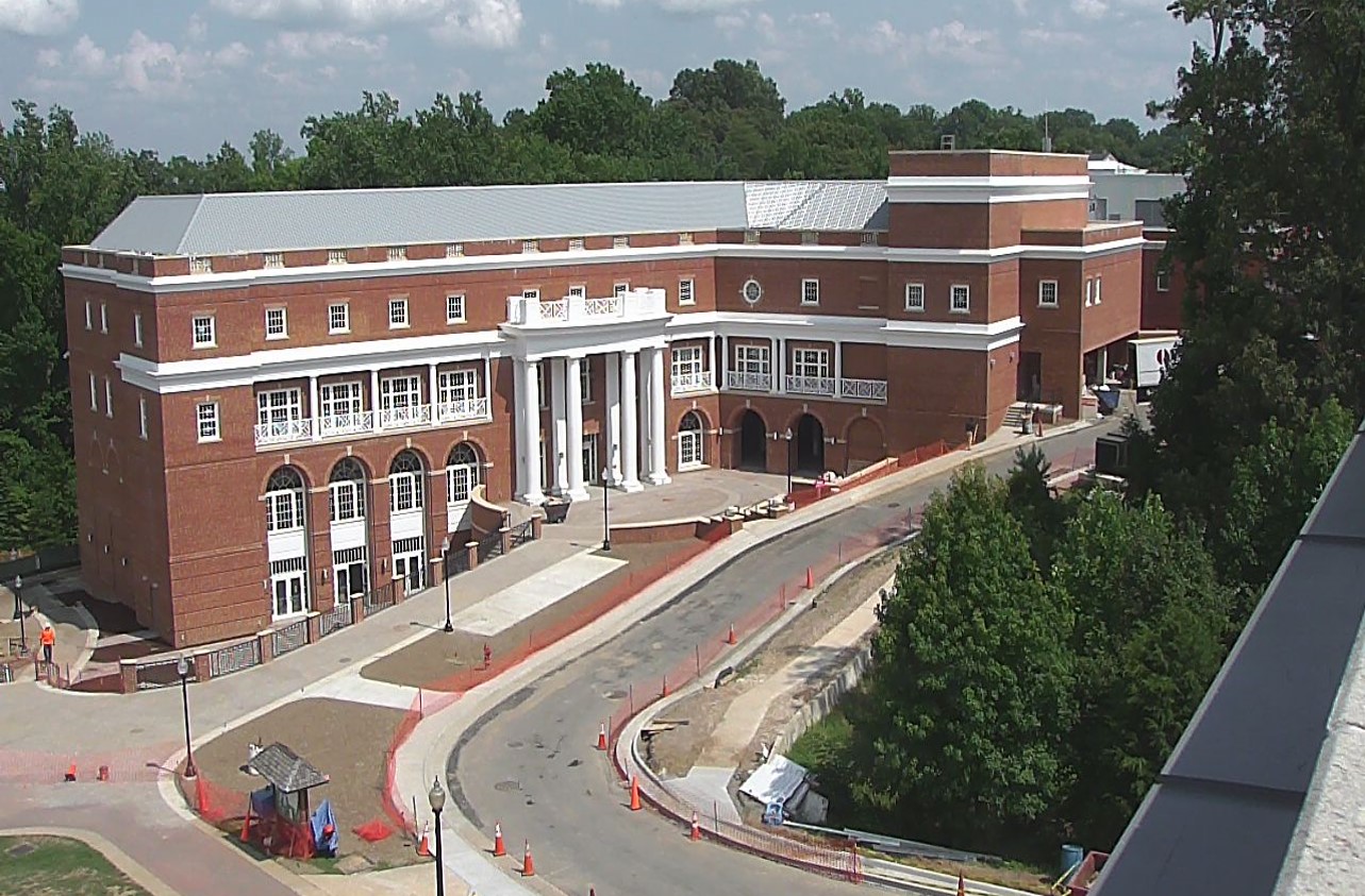 civil building with roadwork construction