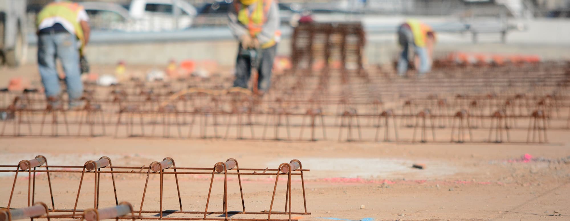 Concrete forms being installed