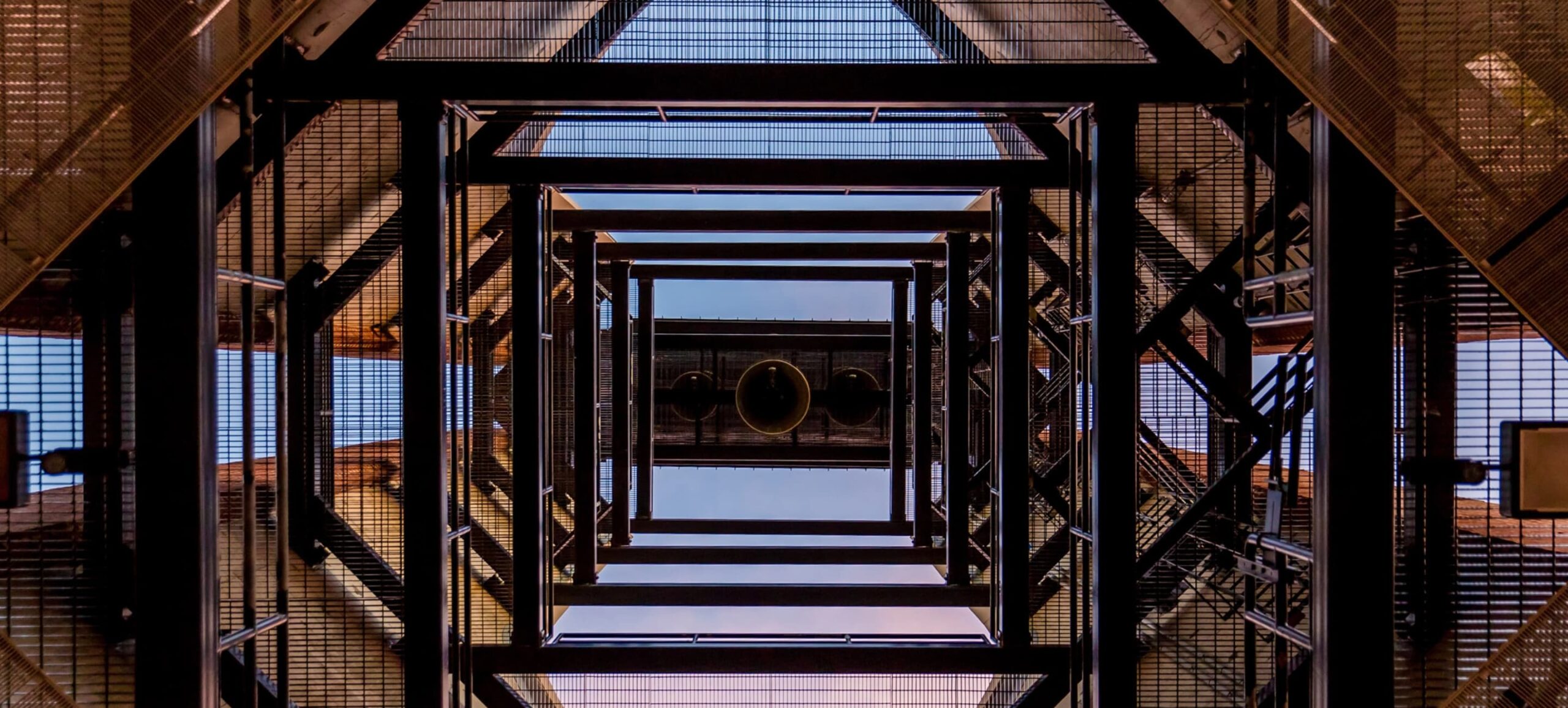 looking up inside structure